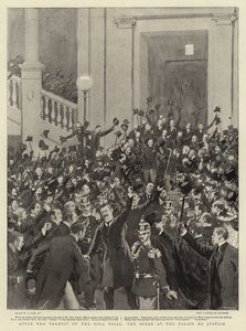 Após o veredicto do julgamento de Zola, a cena no Palais de Justice